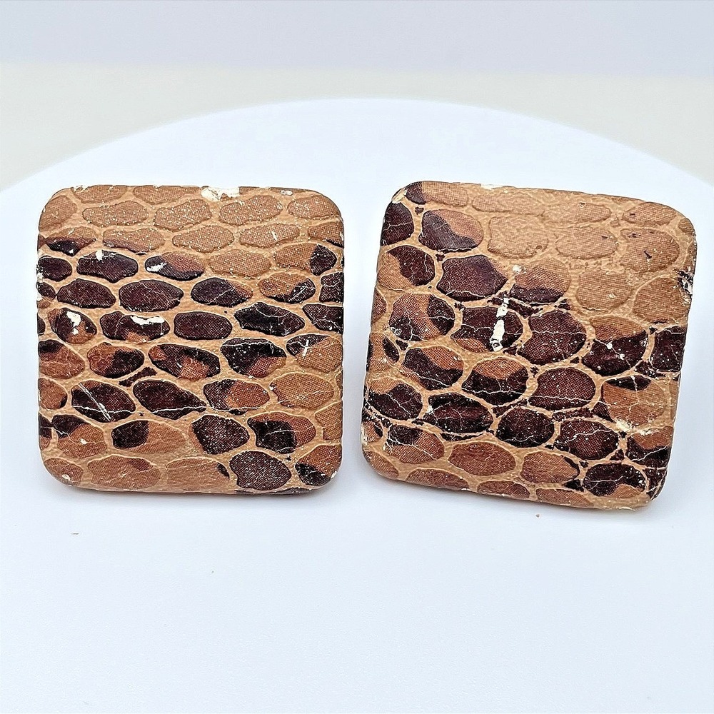 Vintage 80s Square Stud Earrings Retro Boho Women's Classic Fashion Jewelry Boho